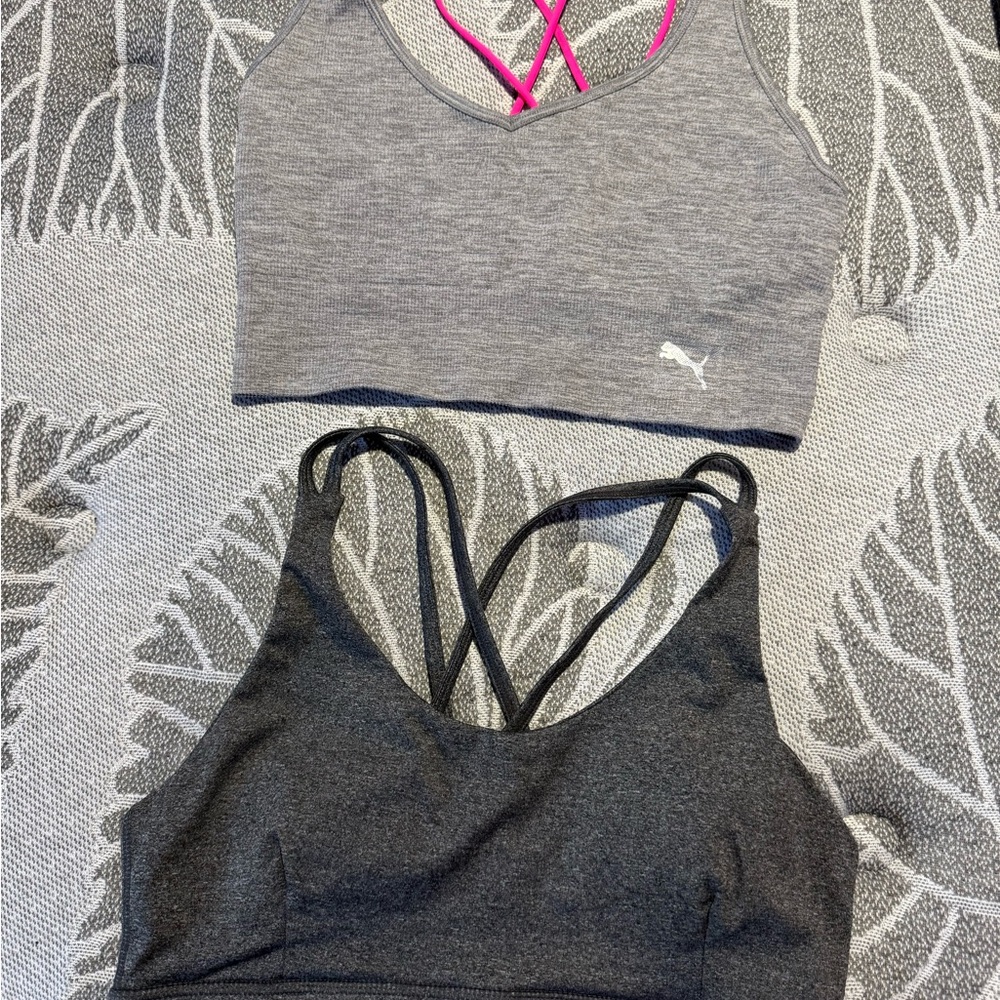 Puma Gray and Pink Sports Bra for Active Comfort
